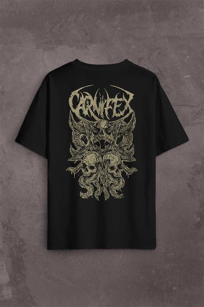Carnifex Rock Ghotic Black Metal Death Music Müzik Sırt Ön Baskılı Oversize Tişört Unisex T-Shirt (1)