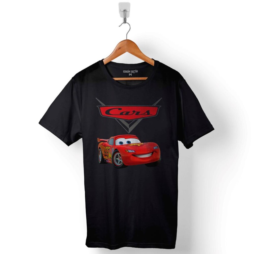 Cars Şimşek Mcqeen Arabalar Logo Baskılı Tişört Unisex T-Shirt - 1