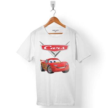 CARS ŞİMŞEK MCQEEN ARABALAR LOGO ERKEK TİŞÖRT - 1