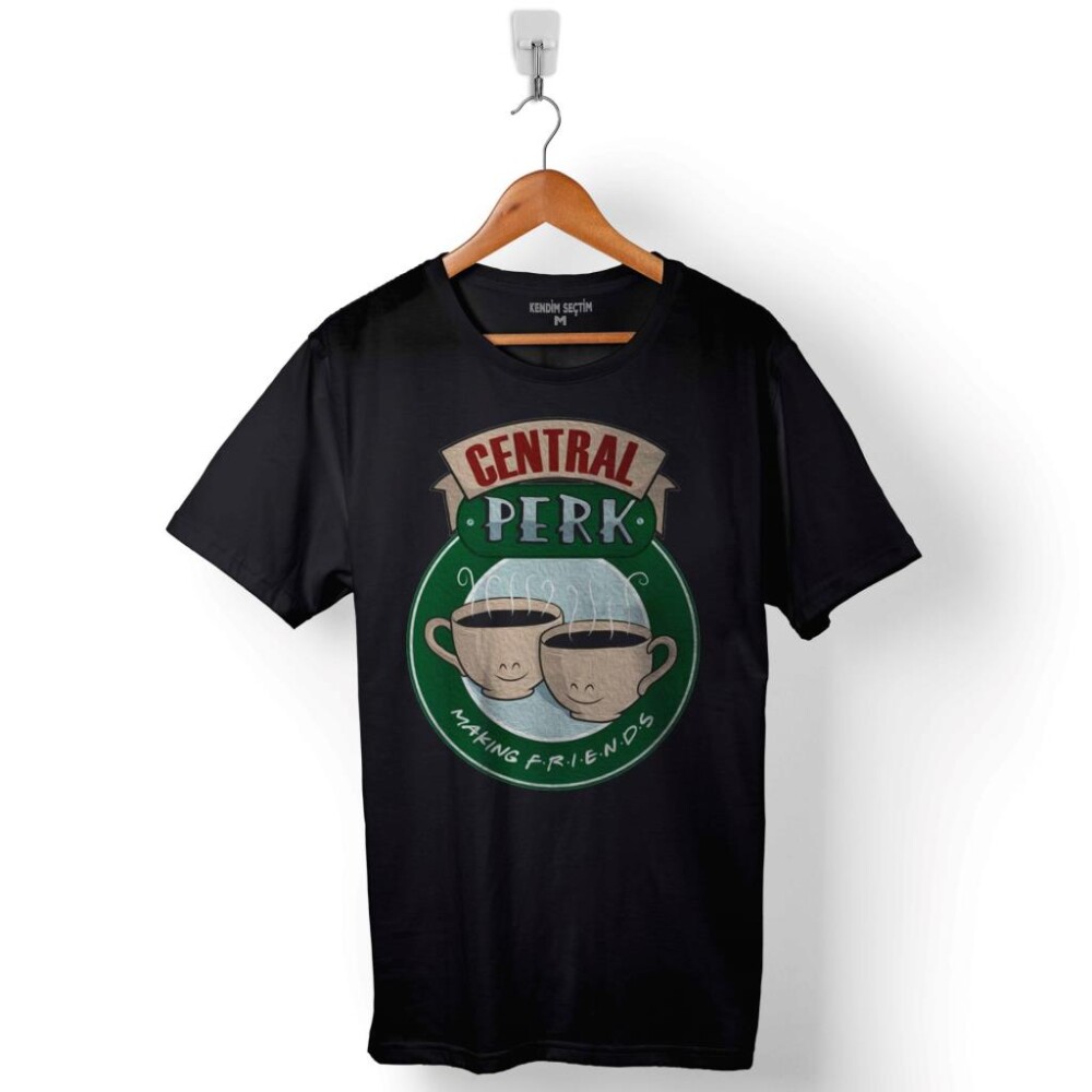 Central Perk Making Friends Logo Baskılı Tişört Unisex T-Shirt - 1