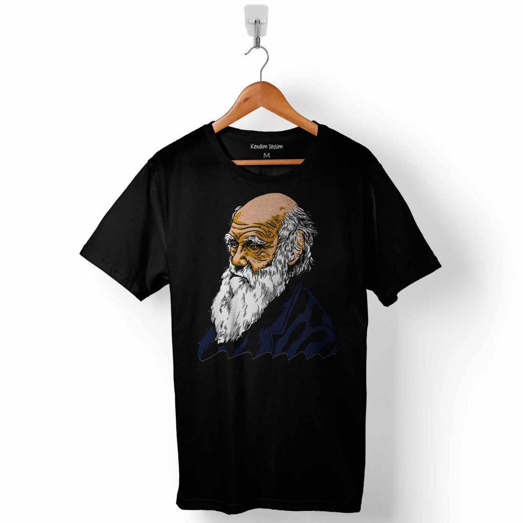 Charles Darwin Evrim Türlerin Kökeni Evolution Baskılı Tişört Unisex T-Shirt - 1