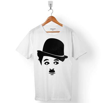 CHARLIE CHAPLIN ÇARLİ ÇAPLİN LOGO SİLÜET ÇİZİM 2 ERKEK TİŞÖRT - 1