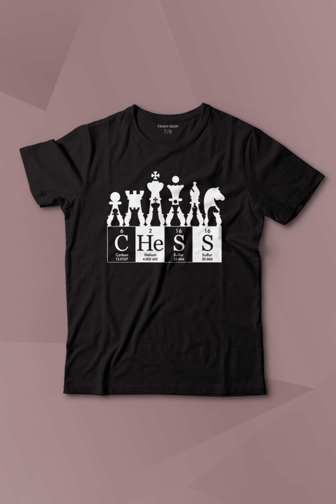 Chess Periodic Satranç Periyodik Fischer Baskılı Çocuk Tişört Kısa Kollu - KENDİM SEÇTİM