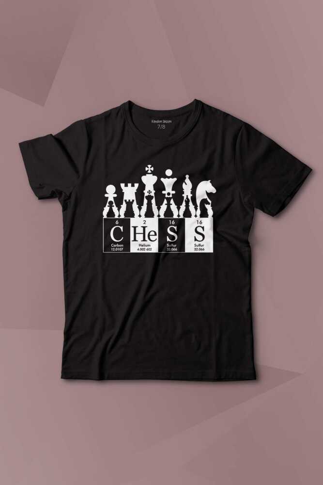 Chess Periodic Satranç Periyodik Fischer Baskılı Çocuk Tişört Kısa Kollu