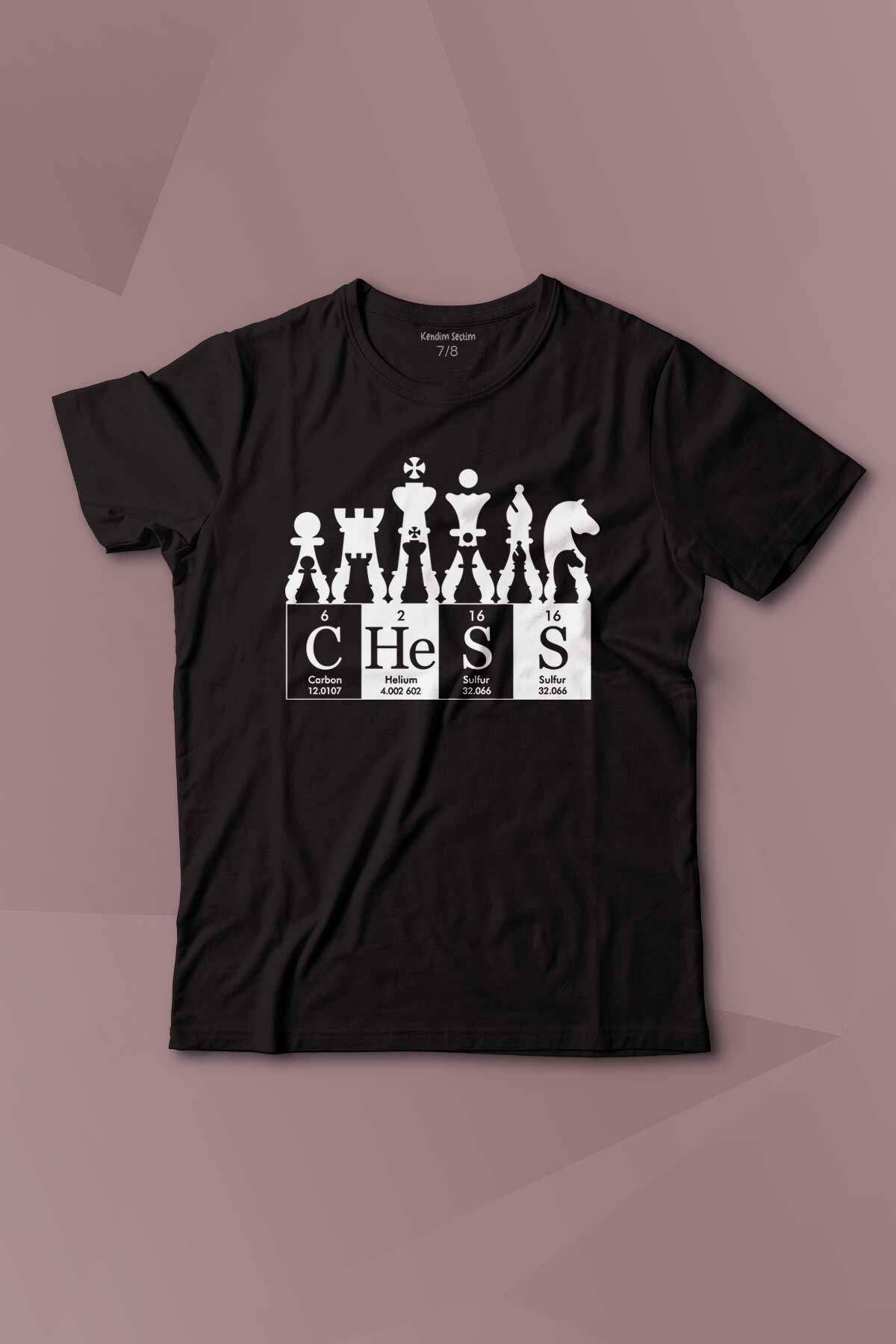 Chess Periodic Satranç Periyodik Fischer Baskılı Çocuk Tişört Kısa Kollu - 1