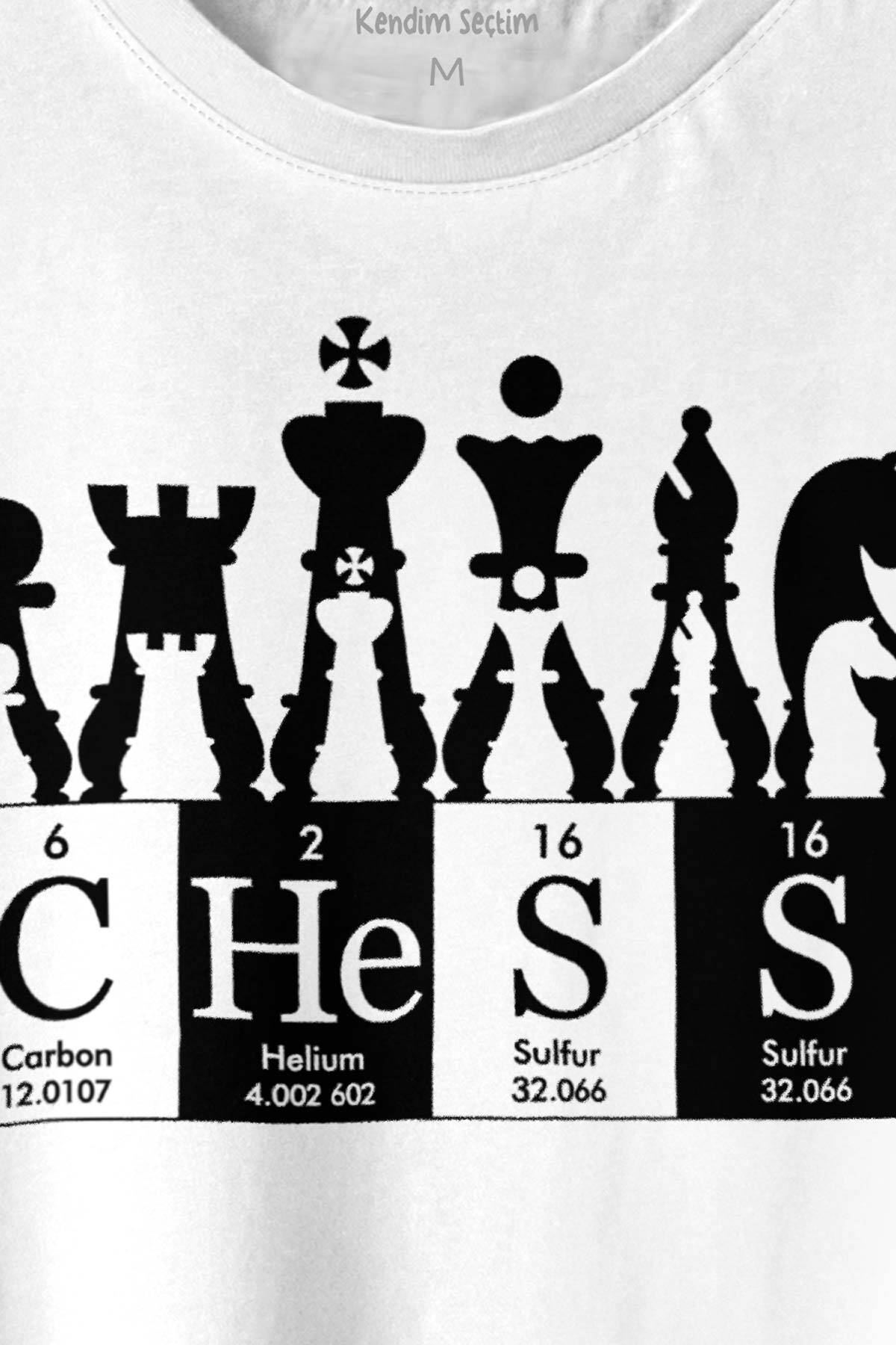 Chess Periodic Satranç Periyodik Fischer Baskılı Tişört Unisex T-shirt (1)
