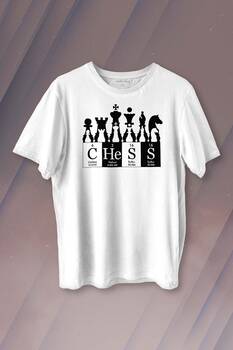 Chess Periodic Satranç Periyodik Fischer Baskılı Tişört Unisex T-shirt - 1