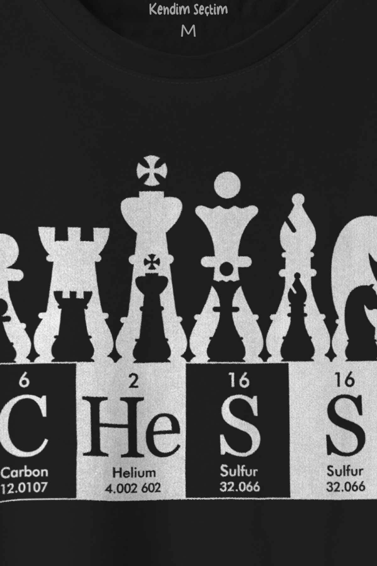 Chess Periodic Satranç Periyodik Fischer Baskılı Tişört Unisex T-shirt (1)