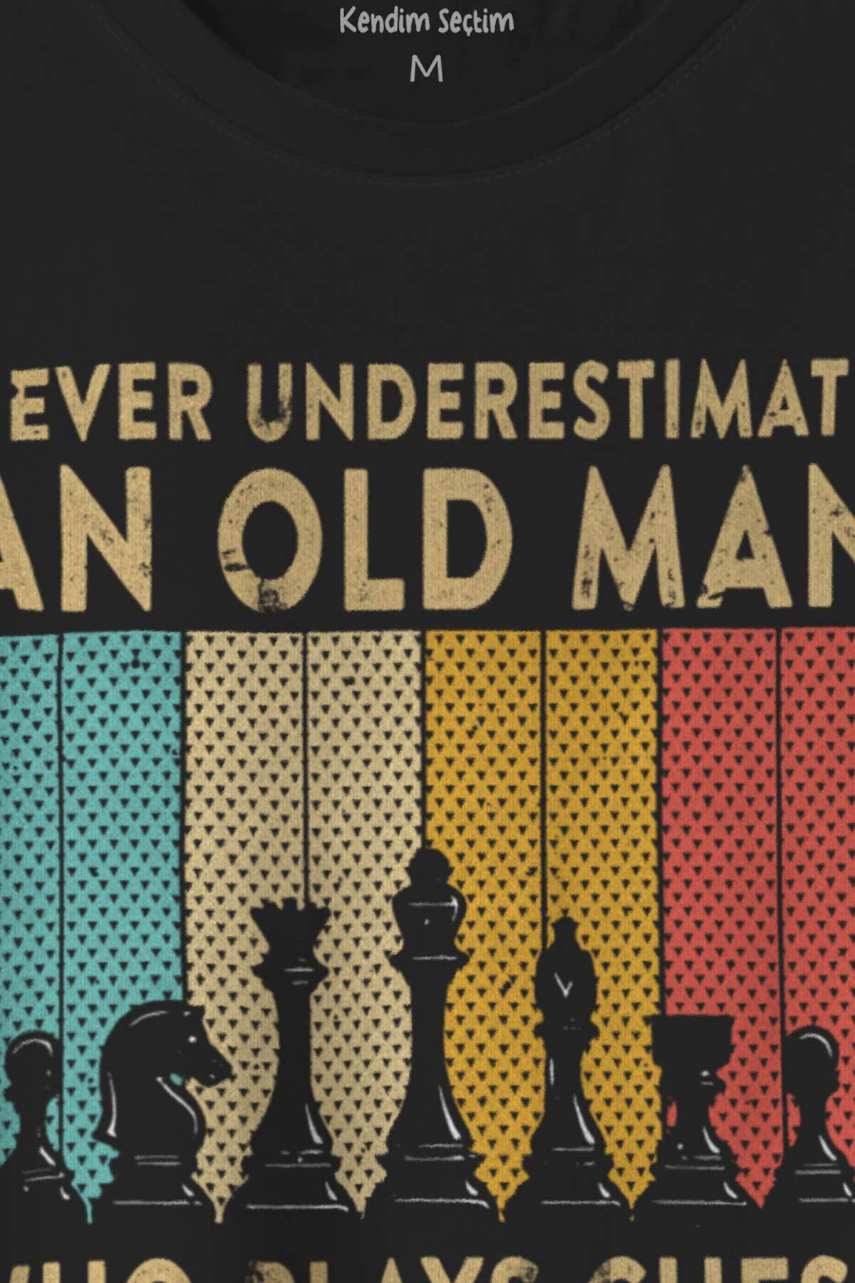 Chess Satranç Retro Vintage Kısa Kollu Baskılı Erkek T-shirt Unisex Tişört (1)