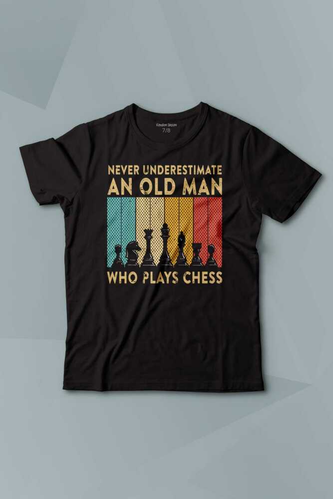 Chess Satranç Retro Vintage Kısa Kollu Baskılı T-shirt Çocuk Tişört