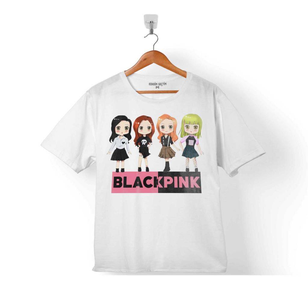 CHIBI BLACK PINK BLACKPINK MÜZİK GÜNEY KORE ÇOCUK TİŞÖRT - 1