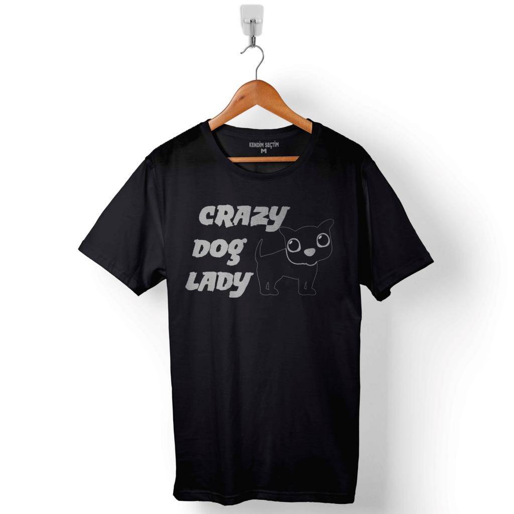 Chubby Dog Crazy Pug Lady Çılgın Köpek Baskılı Tişört Unisex T-Shirt - 1