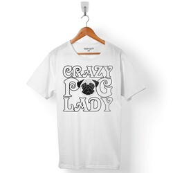 CHUBBY DOG CRAZY PUG LADY ÇILGIN KÖPEK ERKEK TİŞÖRT - 1