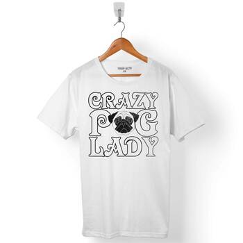 CHUBBY DOG CRAZY PUG LADY ÇILGIN KÖPEK ERKEK TİŞÖRT - 1