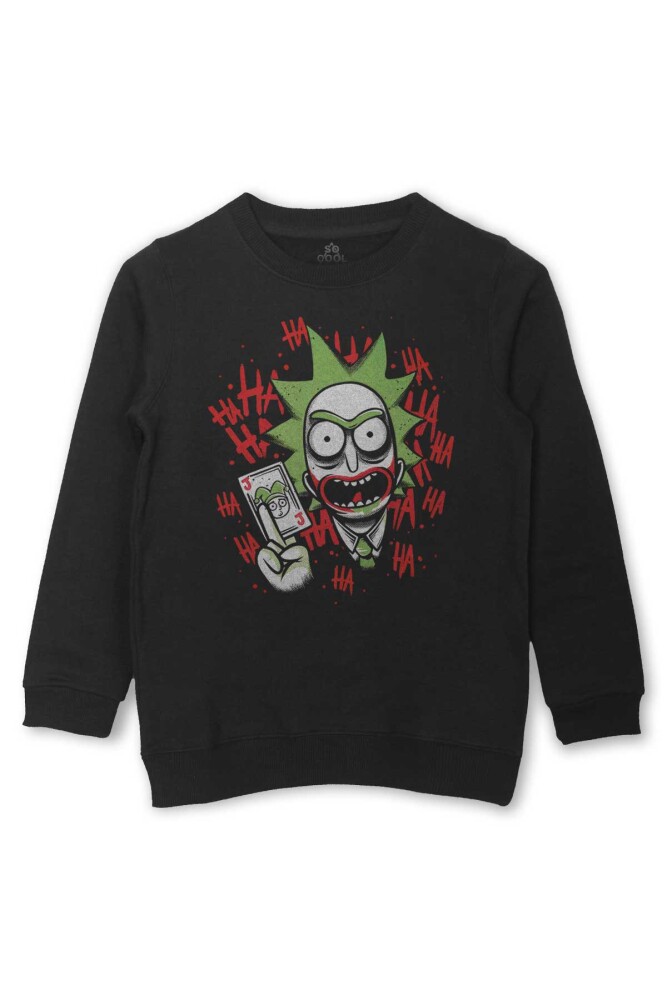 Çocuk Sweat Joker Dizi Film Baskılı Çocuk Siyah Sweatshirt - 1