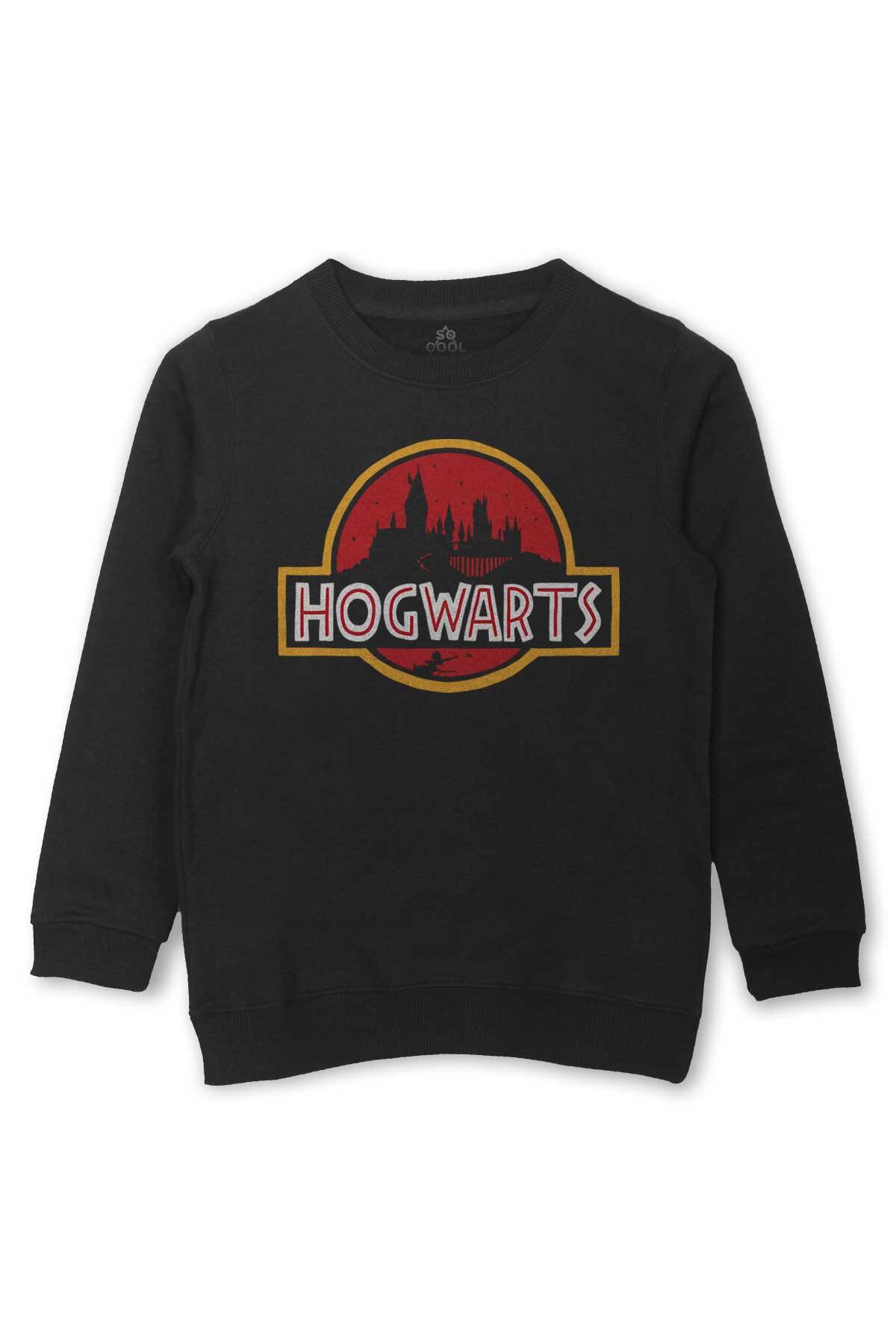 Çocuk Sweatshirt Hogwarts Park Film Baskılı Siyah Sweat - 1