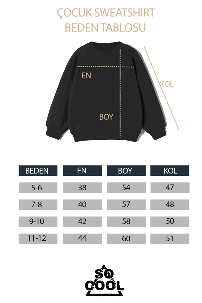 Çocuk Sweatshirt Positive Vibes Only Baskılı Siyah Sweat - 2