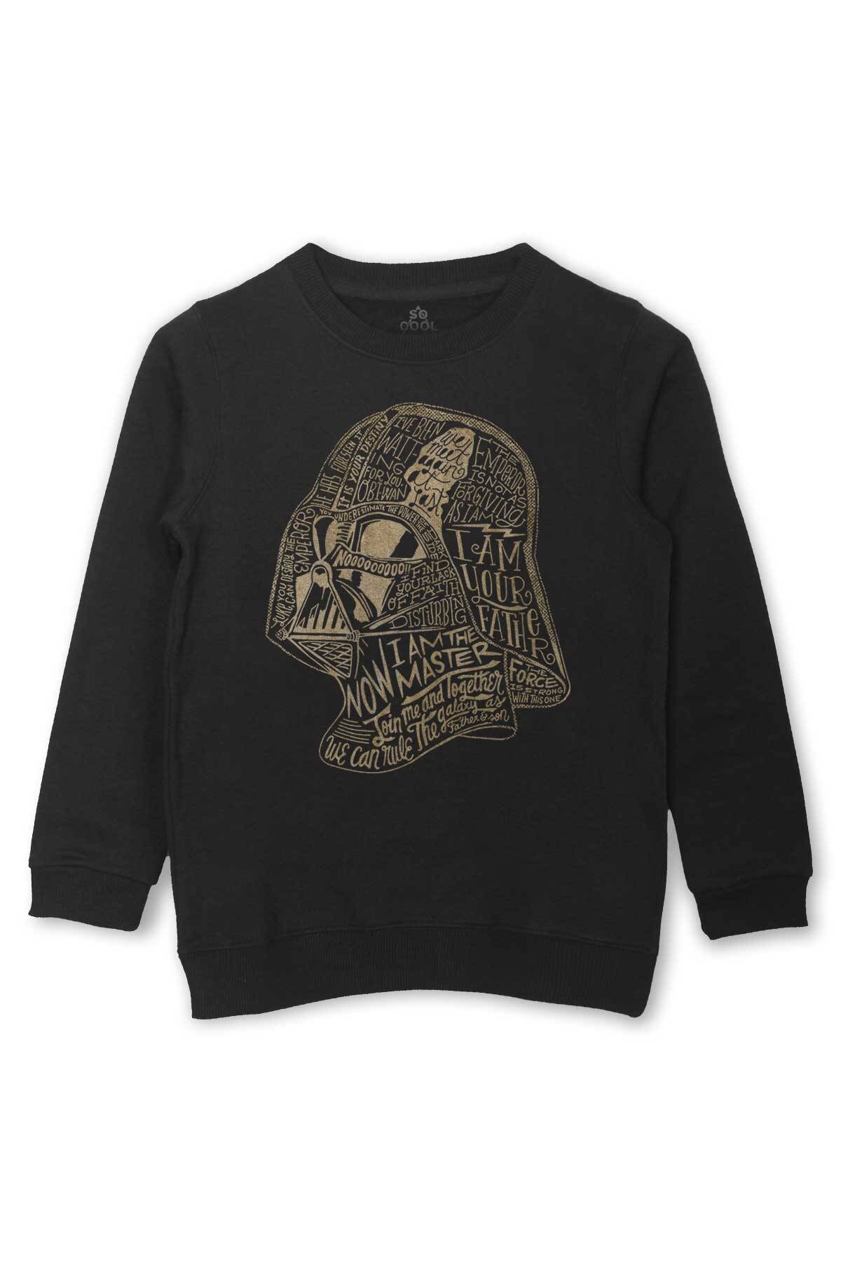 Çocuk Sweatshirt Star Wars Darth Vader Anakin Skywalker Baskılı Siyah Sweat - 1