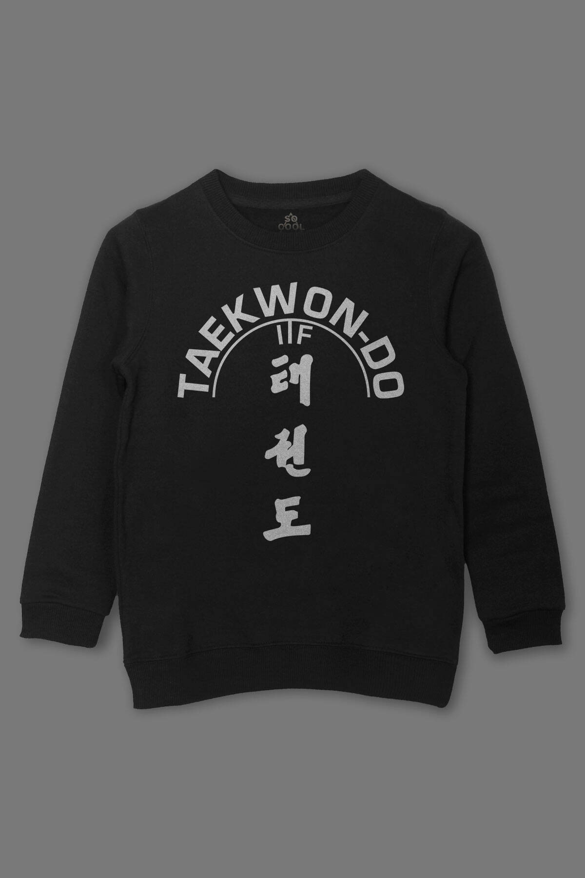 Çocuk Sweatshirt Taekwondo Tekvando Taekwon-Do Dövüşçü Baskılı Sweat - 1