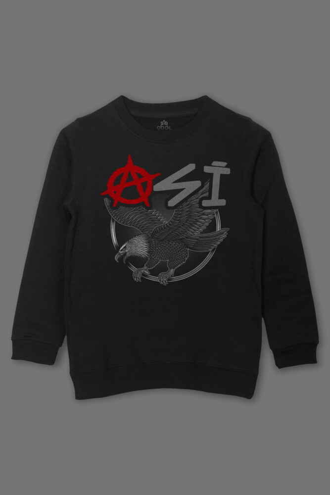 Çocuk Sweatshirt Uçan Kartal Asi Taraftar Baskılı Sweat - 1