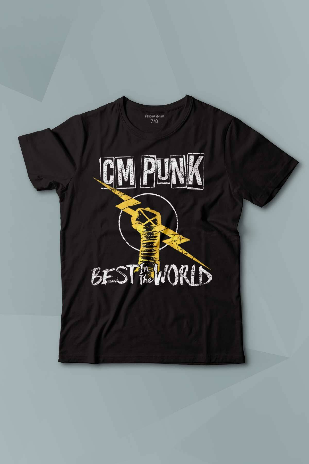 Çocuk T-shirt Best In The World CM Punk Karma Dövüş Gym Spor Siyah Baskılı Tişört - 1