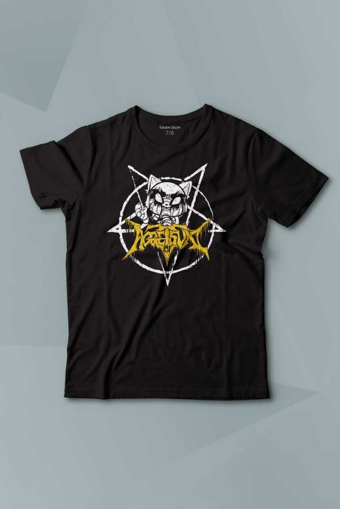 Çocuk Tişört Aggretsuko Agresif Retsuko Gotik Japon Anime Manga Metal Gothic Baskılı T-shirt