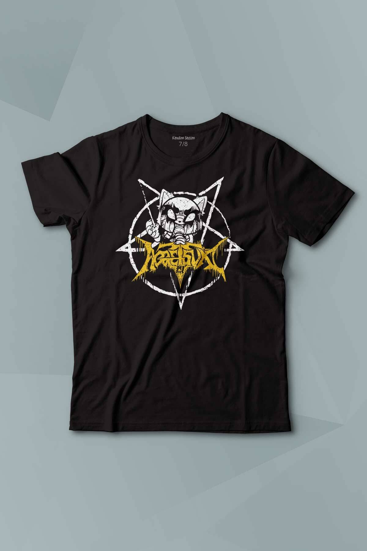 Çocuk Tişört Aggretsuko Agresif Retsuko Gotik Japon Anime Manga Metal Gothic Baskılı T-shirt - 1