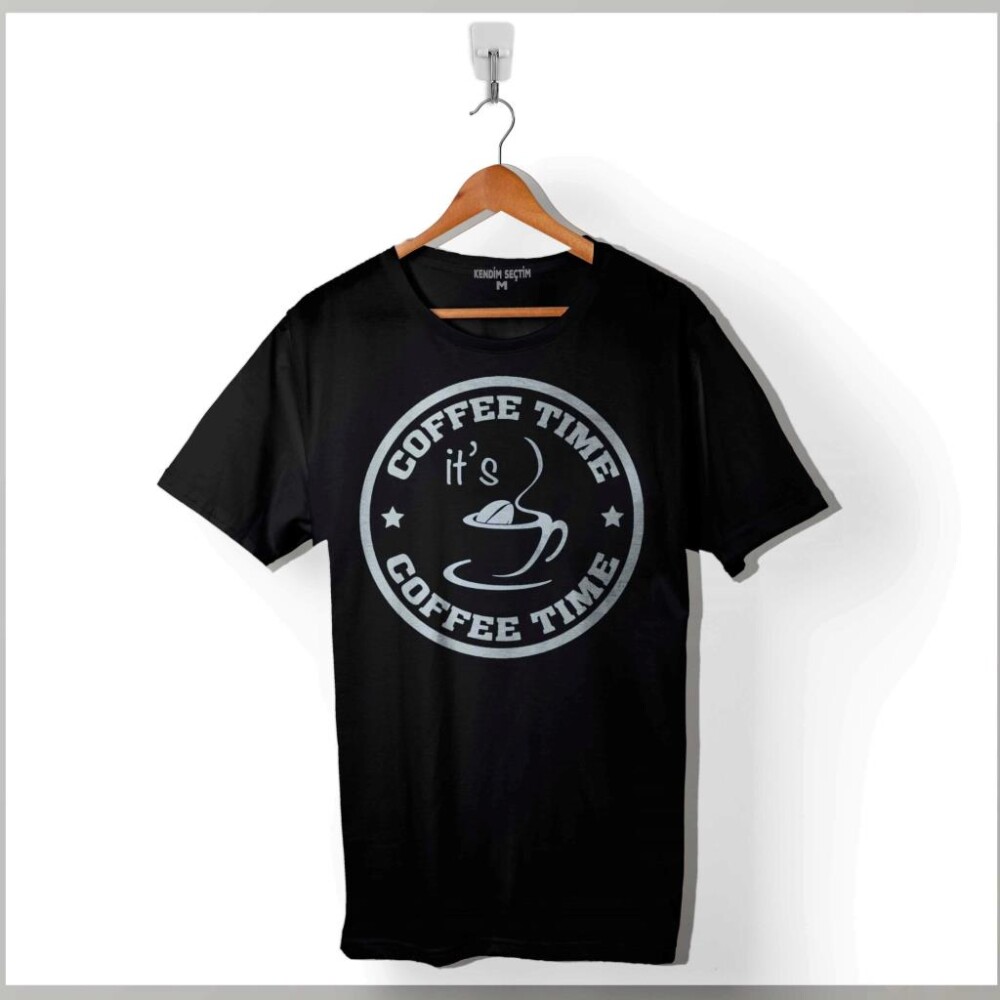 Coffee Tıme Kahve Zamanı Çay Espresso Mocha Mokka Baskılı Tişört Unisex T-Shirt - 1
