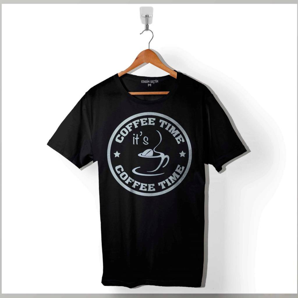 Coffee Tıme Kahve Zamanı Çay Espresso Mocha Mokka Baskılı Tişört Unisex T-Shirt - 1