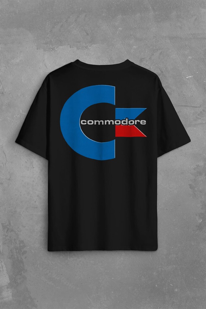 Commodore 61 C64 Logo Antika Bilgisayar Sırt Ön Baskılı Oversize Tişört Unisex T-Shirt OVR12S2056 (1)
