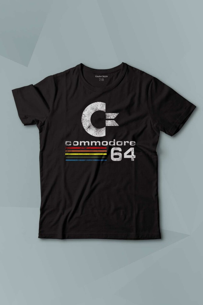 Commodore 64 Nostaljik Eski Oyun Bilgisayar Baskılı Çocuk Tişört Kısa Kollu - KENDİM SEÇTİM