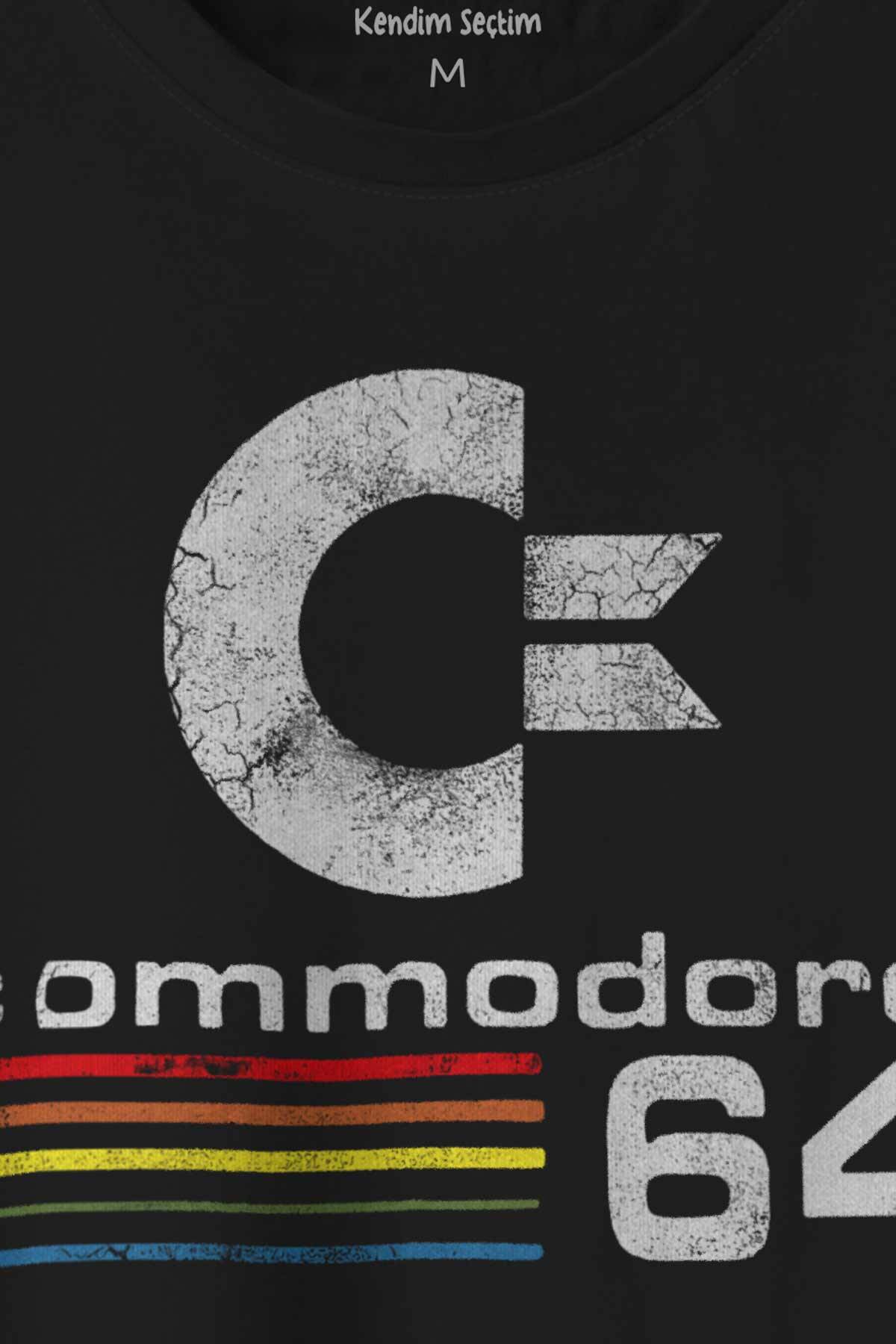 Commodore 64 Nostaljik Eski Oyun Bilgisayar Baskılı Tişört Unisex T-shirt (1)