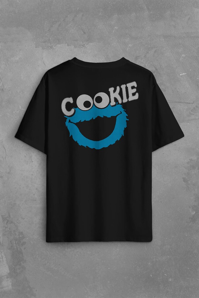 CooKie Kurabiye Canavarı Susam Sokağı Sırt Ön Baskılı Oversize Tişört Unisex T-Shirt OVR12S2061 - 2