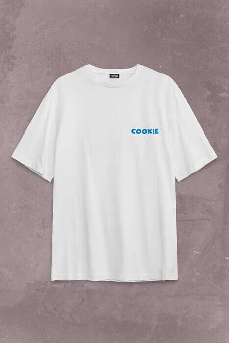 CooKie Kurabiye Canavarı Susam Sokağı Sırt Ön Baskılı Oversize Tişört Unisex T-Shirt OVR12B2059 - 1