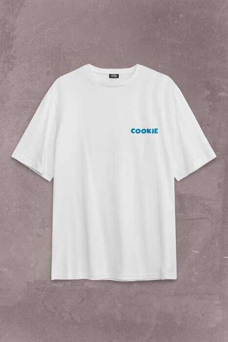 CooKie Kurabiye Canavarı Susam Sokağı Sırt Ön Baskılı Oversize Tişört Unisex T-Shirt OVR12B2059 - 1