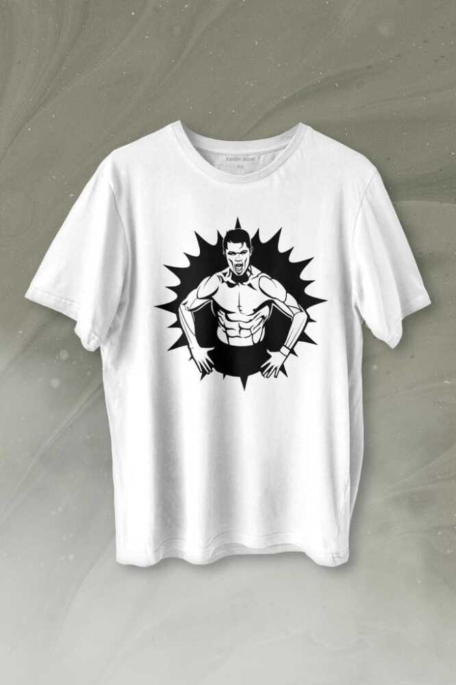 Cr7 Cristiano Ronaldo Kaslı Vücut Manchester United Baskılı Tişört Unisex T-shirt - 1
