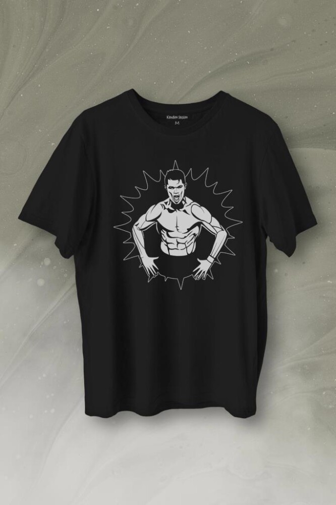 Cr7 Cristiano Ronaldo Kaslı Vücut Manchester United Baskılı Tişört Unisex T-Shirt - 1