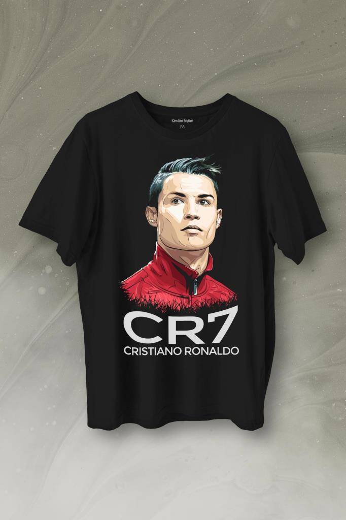 Cr7 Cristiano Ronaldo Manchester United Baskılı Tişört Unisex T-Shirt - 1