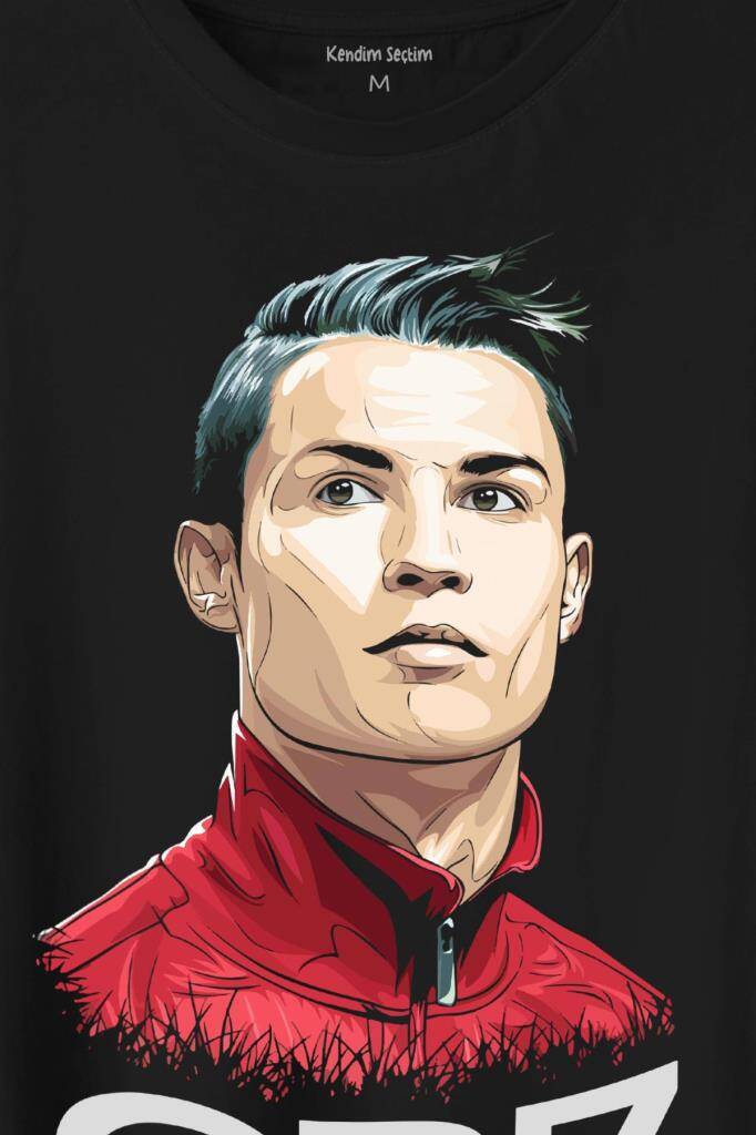 Cr7 Cristiano Ronaldo Manchester United Baskılı Tişört Unisex T-Shirt - 2