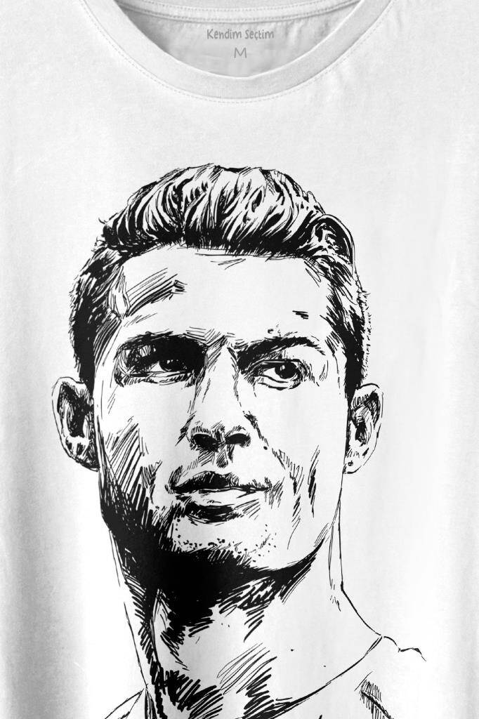 Cr7 Cristiano Ronaldo Silüet Manchester United Baskılı Tişört Unisex T-shirt (1)
