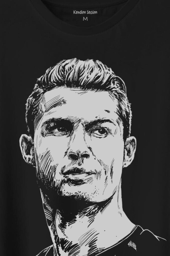 Cr7 Cristiano Ronaldo Silüet Manchester United Baskılı Tişört Unisex T-Shirt (1)