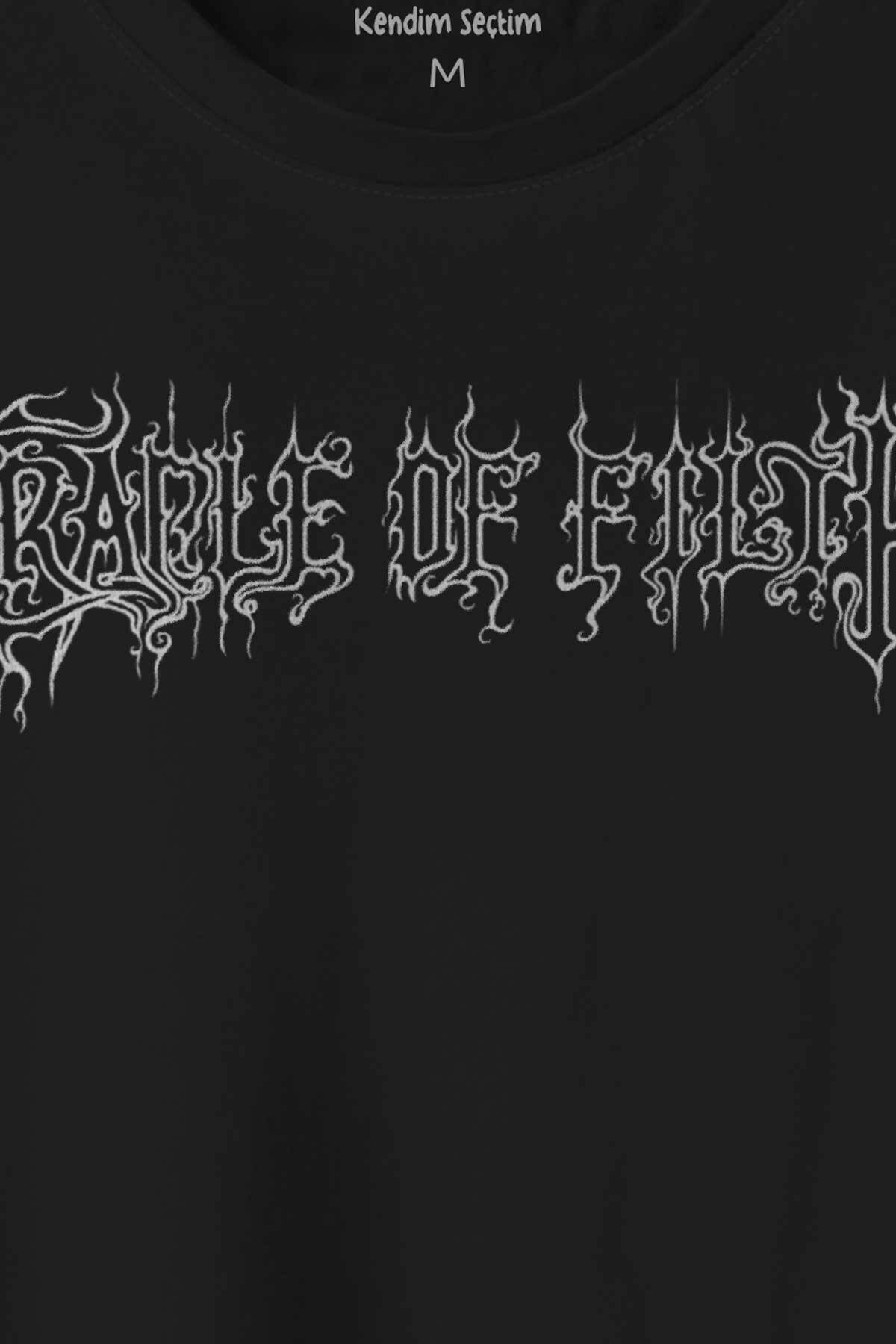 Cradle Of Filth Black Metal Gotik Gothic Goth Music Baskılı Tişört Unisex T-shirt - 2