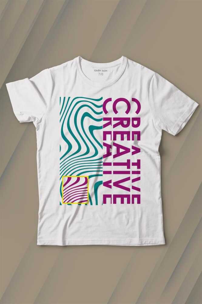 Creative Minimal Color Baskılı Tişört Çocuk T-shirt - 1