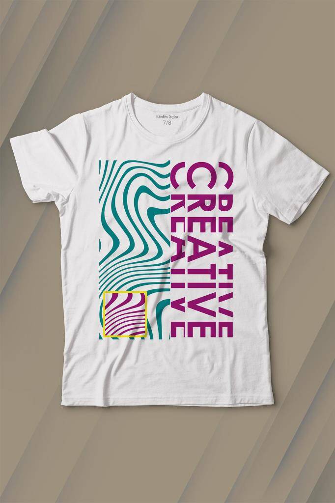 Creative Minimal Color Baskılı Tişört Çocuk T-shirt - 1