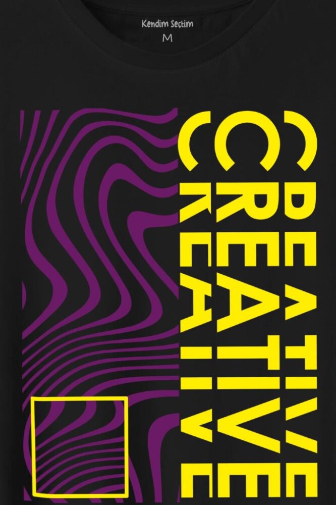 Creative Minimal Color Baskılı Tişört Unisex T-Shirt - 2