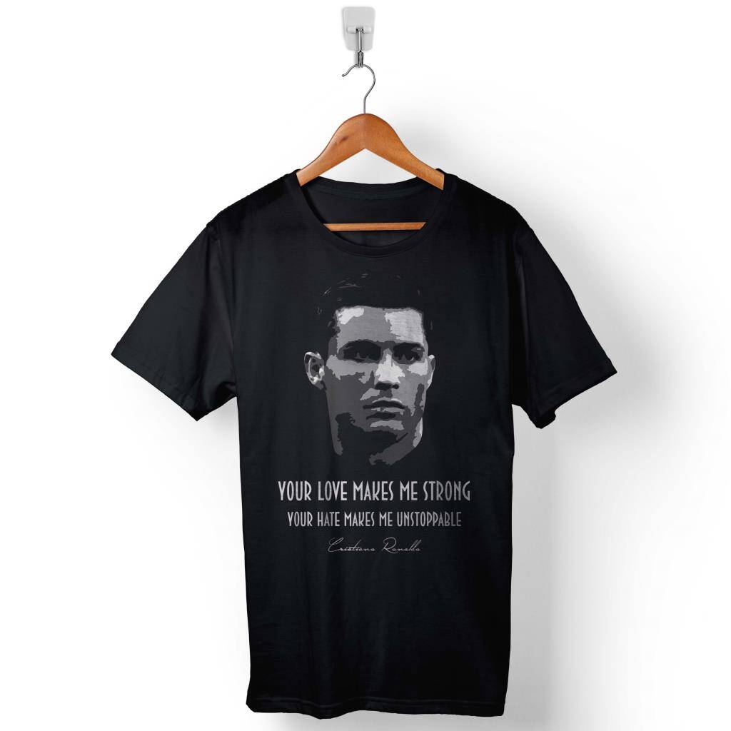 Cristiano Ronaldo Cr7 Typography Silüet Baskılı Tişört Unisex T-Shirt - 1