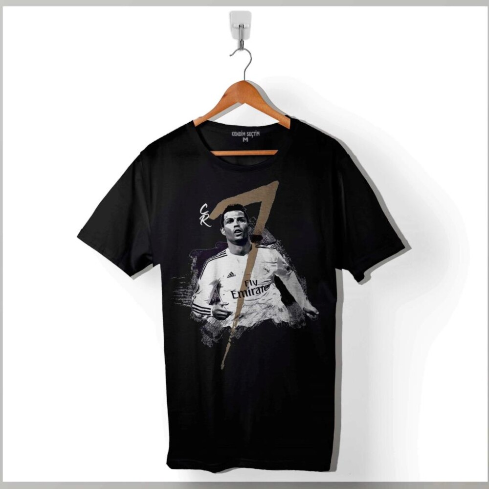 Cristiano Ronaldo Real Madrid Cr7 Gol KrAli Baskılı Tişört Unisex T-Shirt - 1