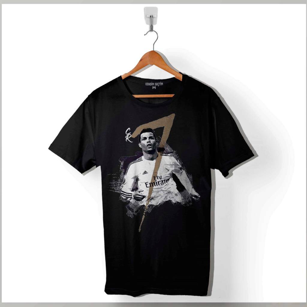 Cristiano Ronaldo Real Madrid Cr7 Gol KrAli Baskılı Tişört Unisex T-Shirt - 1