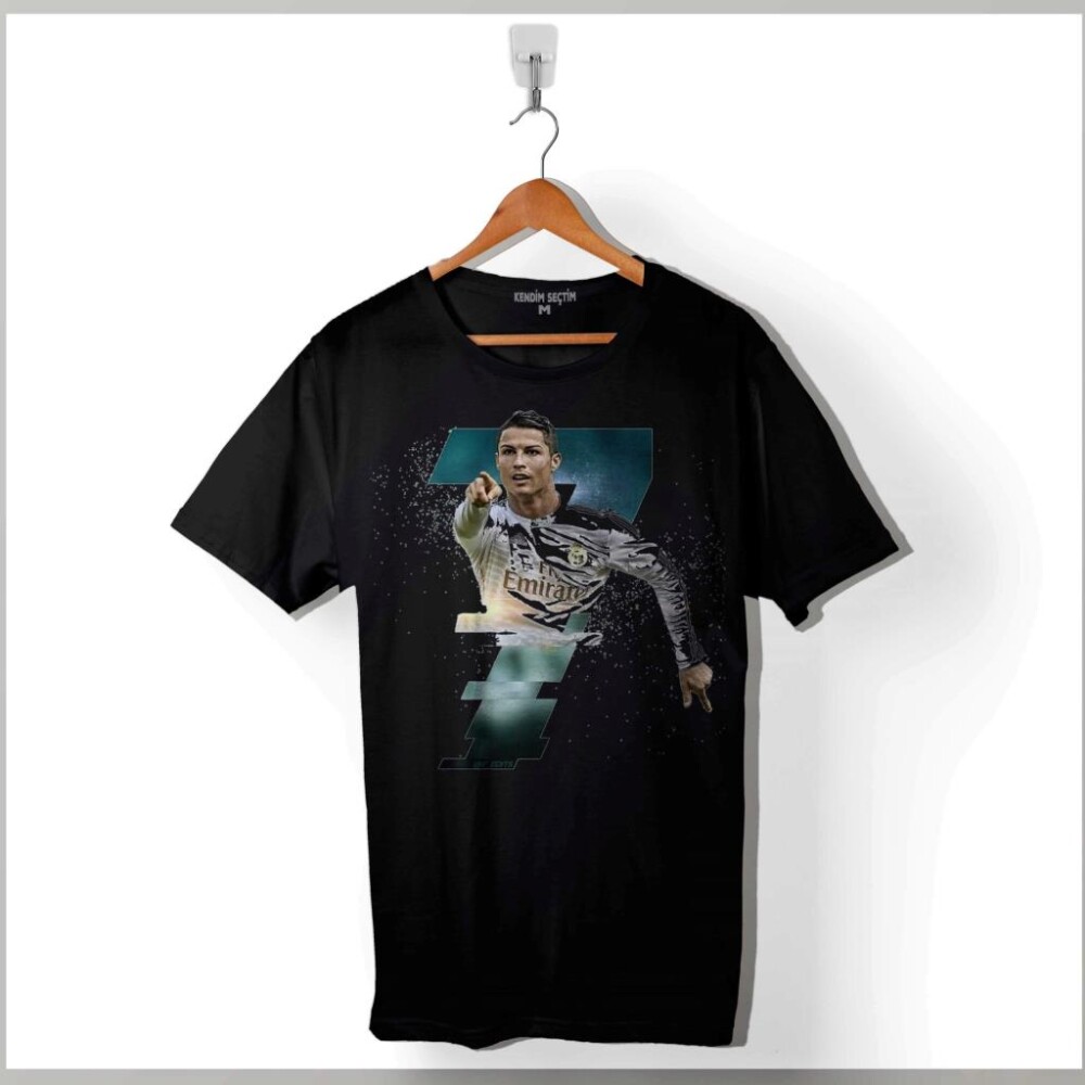 Cristiano Ronaldo Real Madrid Cr7 Gol KrAli Baskılı Tişört Unisex T-Shirt - 1