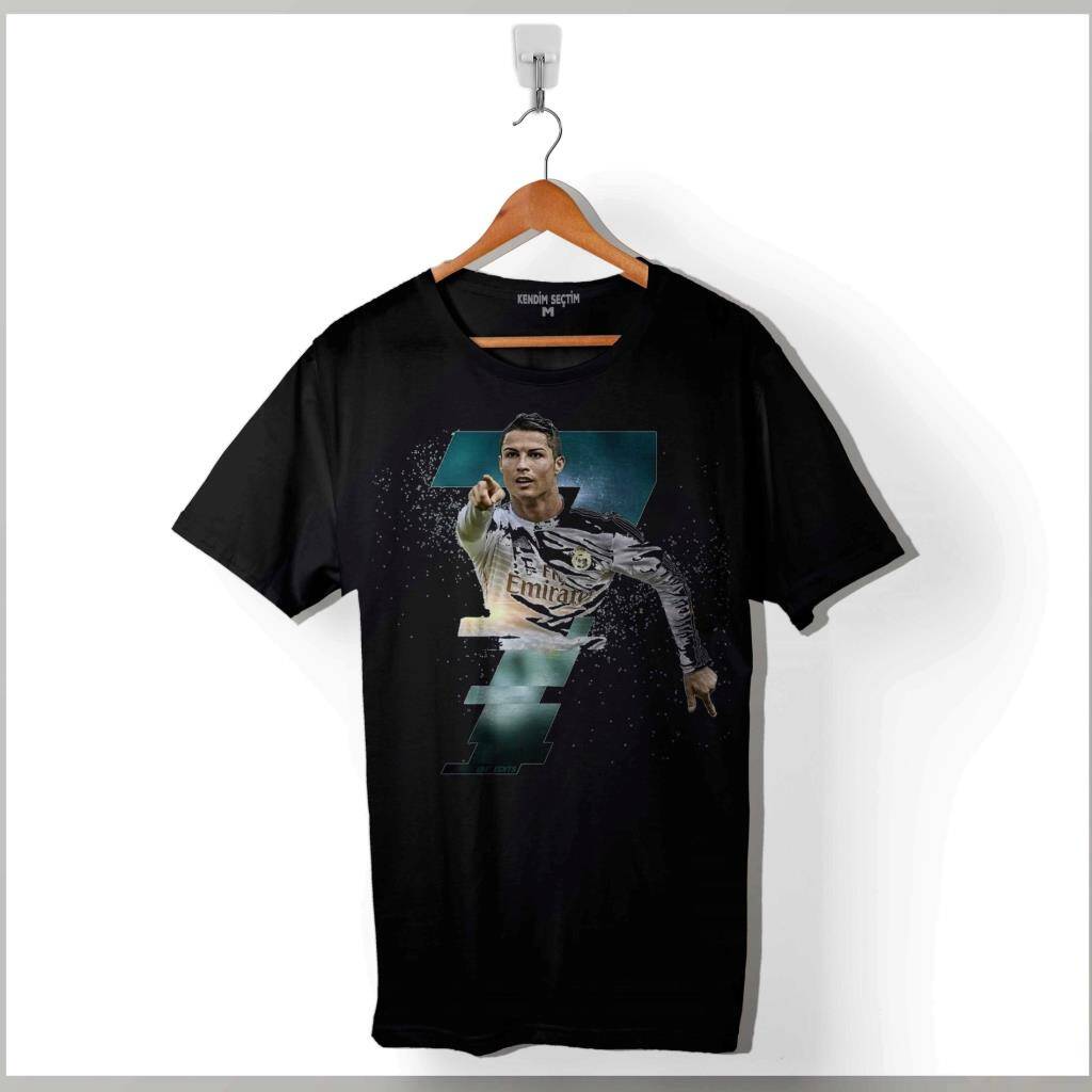 Cristiano Ronaldo Real Madrid Cr7 Gol KrAli Baskılı Tişört Unisex T-Shirt - 1